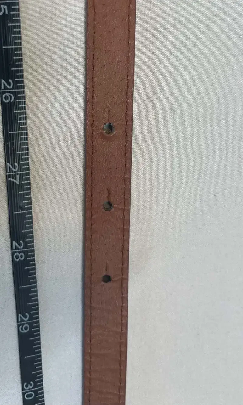 Brown Genuine Leather Belt – Gold-Tone Buckle & Accent Classic Western Style